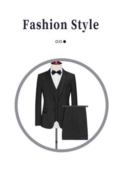 Moovant 3-Piece Men's Suit Set, Business & Casual Formal Attire with Blazer, Vest, and Trousers, Men's Formal Suits  - Image 4