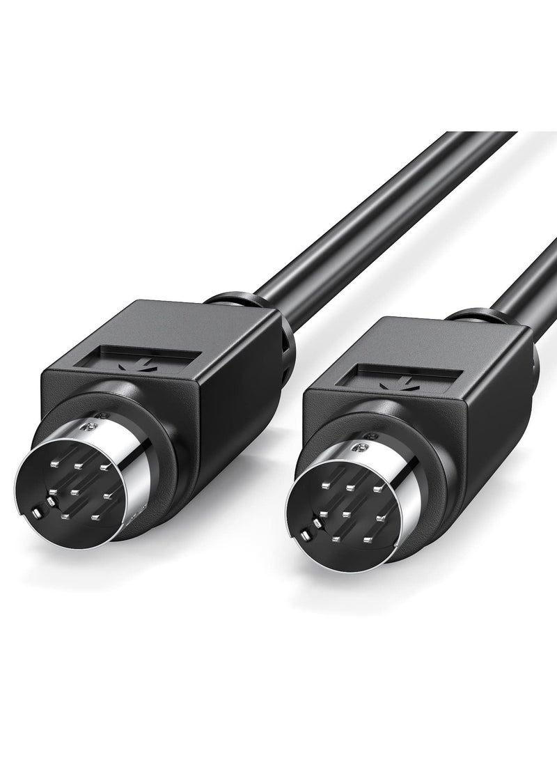 6ft Mini-DIN 8-pin Male to Male Cable, Copper Wire 8 PIN PLC Touch Screen Cable Suitable for JVC Subwoofer Replacement 8 Pin Cable Home Theater Audio,Black  - Image 1