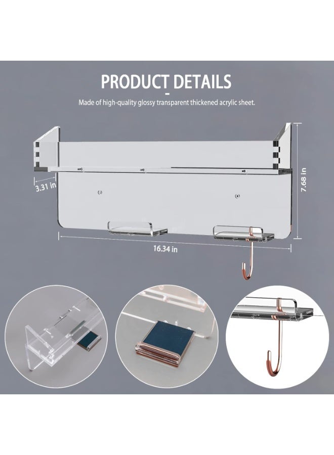 Eworld Wall Mount Holder for Hair Styler Complete Set – Transparent Acrylic Storage Rack Organizer for Styler Attachments, Space-Saving Bathroom & Bedroom Accessory Stand - Image 2