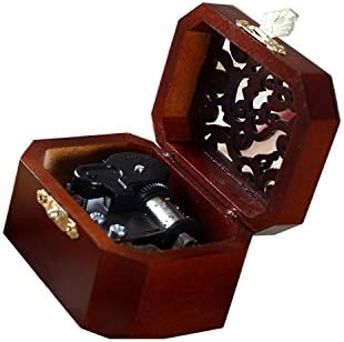 WESTONETEK صندوق موسيقي ويستونيتك خشبي مزخرف آلي قديم صندوق موسيقي يعمل بالرياح هدية لعيد الميلاد عيد الميلاد عيد الحب لحن أنت شمسي - Image 2