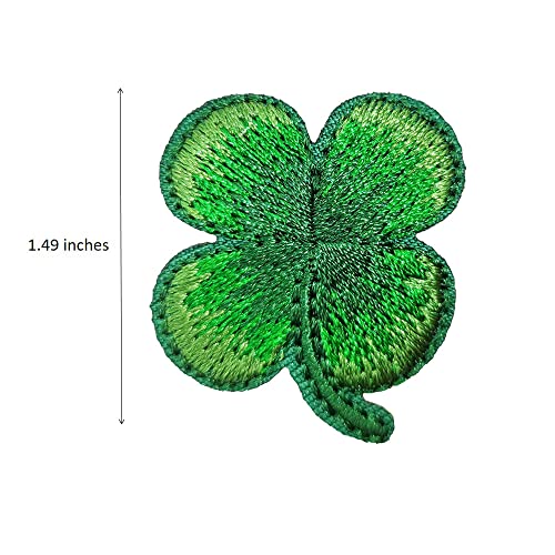 ReelFun St Patricks Day T-Shirt DIY, Four Leaf Clover Shamrock Embroidered Iron On Patches Set of 3 - Image 2