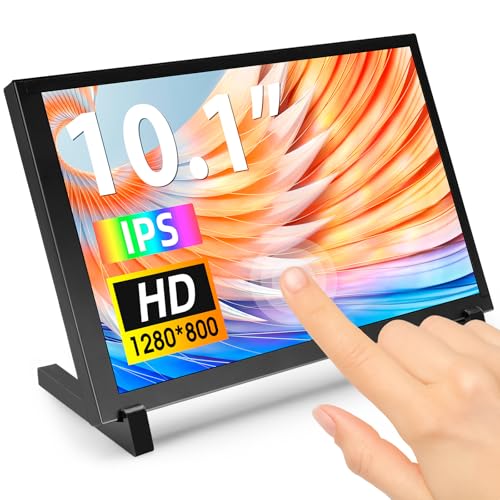 ELECROW 10.1 Inch Touchscreen Monitor, 1280x800 IPS LCD HD Display with Stand, Portable Capacitive Touch Screen for Raspberry Pi 3/3B+/4B/5, Jetson Nano, Banana Pi, PC, Windows, Beaglebone - Image 1