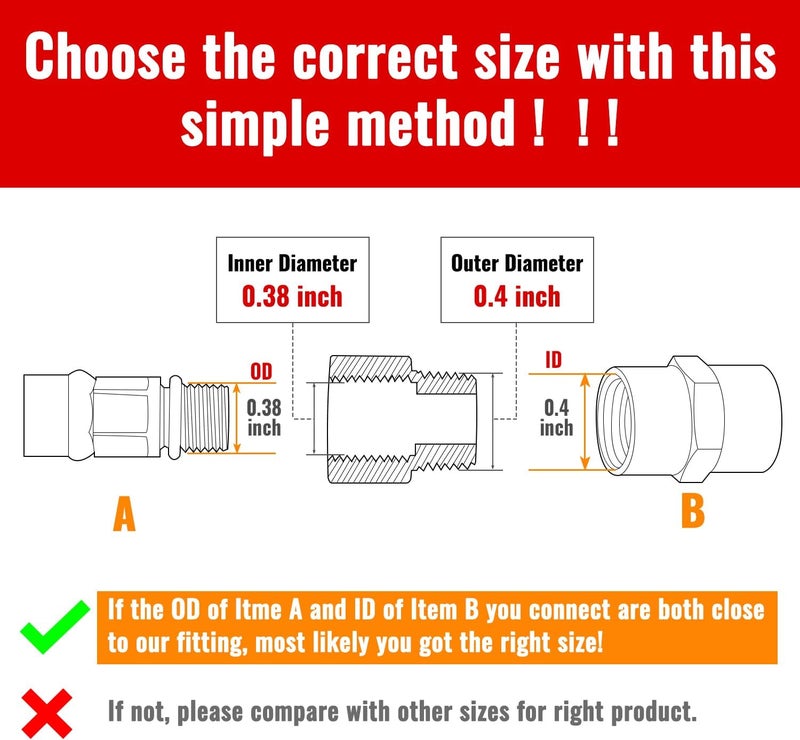 SUNGATOR 4-Pack 1/8 Inch Male x 1/8'' Female Brass Pipe Fitting Adapters, 1/8'' NPT Male to Female Adapters, 1/8'' Brass Pipe Extension Fittings for Shower Head - Image 4