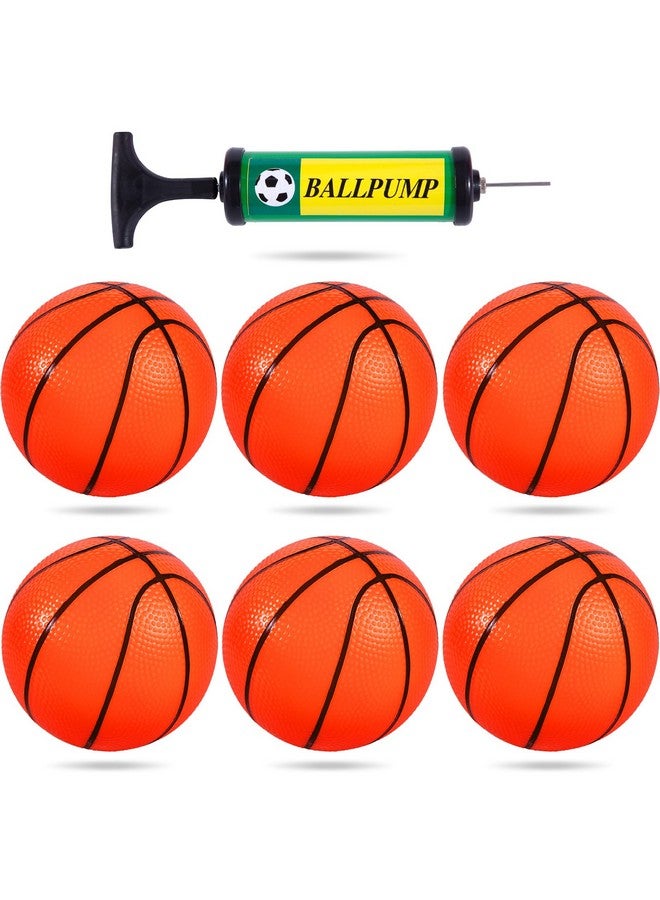 شيندل 6 قطع كرات سلة صغيرة قابلة للنفخ، كرات سلة مطاطية مع مضخة لطوق صغير فوق الباب للأطفال والكبار للعب في الأماكن المغلقة والمفتوحة، للأطفال، هدايا حفلات الكريسماس - Image 1