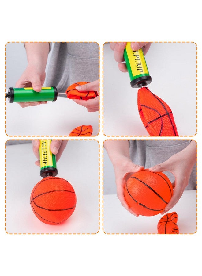 شيندل 6 قطع كرات سلة صغيرة قابلة للنفخ، كرات سلة مطاطية مع مضخة لطوق صغير فوق الباب للأطفال والكبار للعب في الأماكن المغلقة والمفتوحة، للأطفال، هدايا حفلات الكريسماس - Image 4