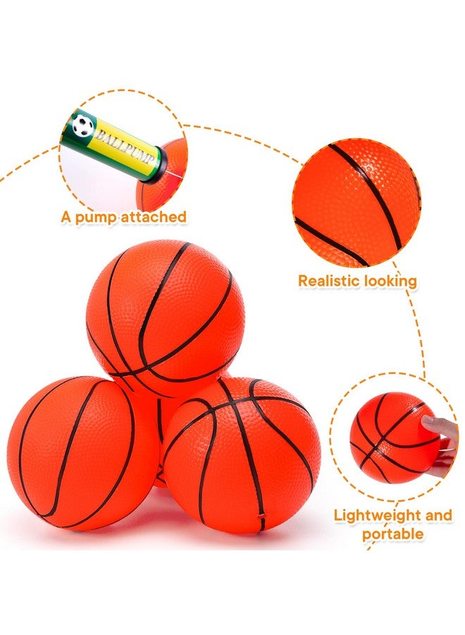 شيندل 6 قطع كرات سلة صغيرة قابلة للنفخ، كرات سلة مطاطية مع مضخة لطوق صغير فوق الباب للأطفال والكبار للعب في الأماكن المغلقة والمفتوحة، للأطفال، هدايا حفلات الكريسماس - Image 3