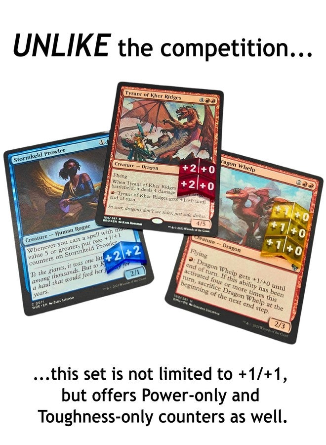 Futhark MTG Stat Counters/Buff Counters for Magic The Gathering - Set of 60 Color Coded MTG Tokens - Improved Gameplay with This Great Magic The Gathering Gift - Image 3