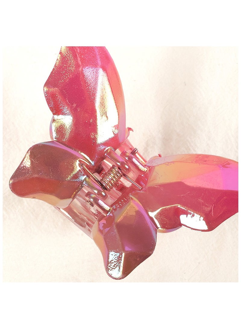 Sky Shine 6 Pcs Multicolor Korean Iridescent Butterfly Hair Claw Clips for Women & Girls | Premium Acrylic Resin | Extra Strong Grip Hair Accessories - Image 5