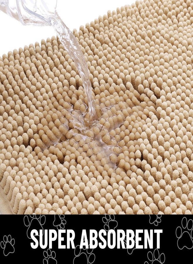 smiry Dog Door Mat for Muddy Paws, Absorbent Dirt Trapper Non-Slip Washable Mat, Quick Dry Microfiber, Mud Mat for Dogs, Entry Indoor Door Mat for Inside Floor (36x24 Inches, Beige) - Image 5