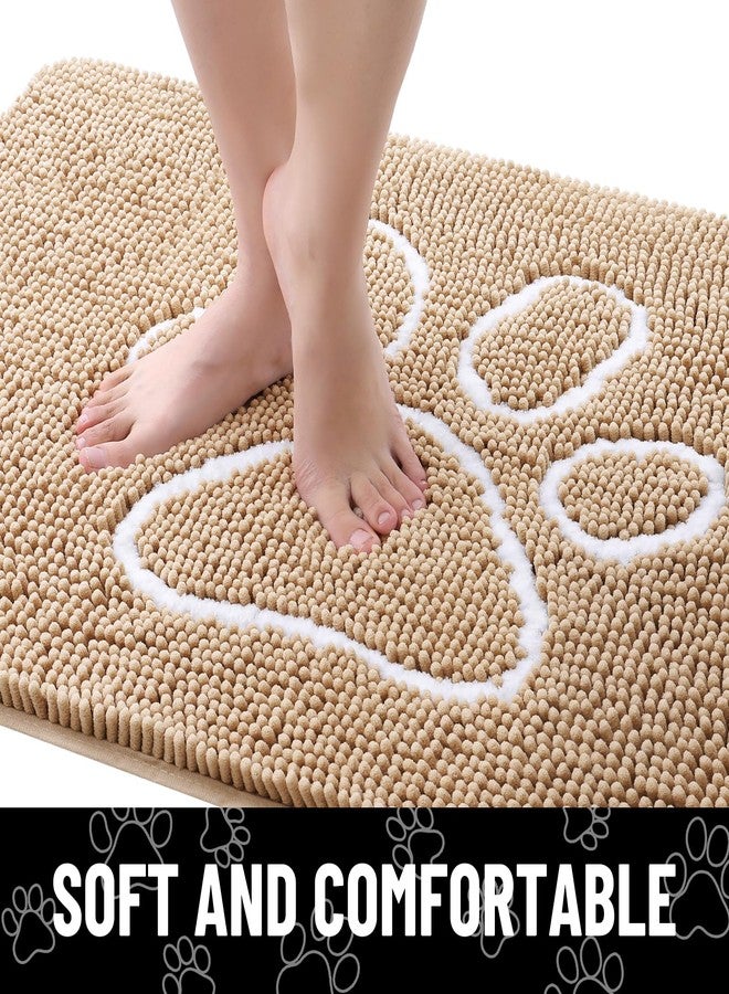 smiry Dog Door Mat for Muddy Paws, Absorbent Dirt Trapper Non-Slip Washable Mat, Quick Dry Microfiber, Mud Mat for Dogs, Entry Indoor Door Mat for Inside Floor (36x24 Inches, Beige) - Image 4
