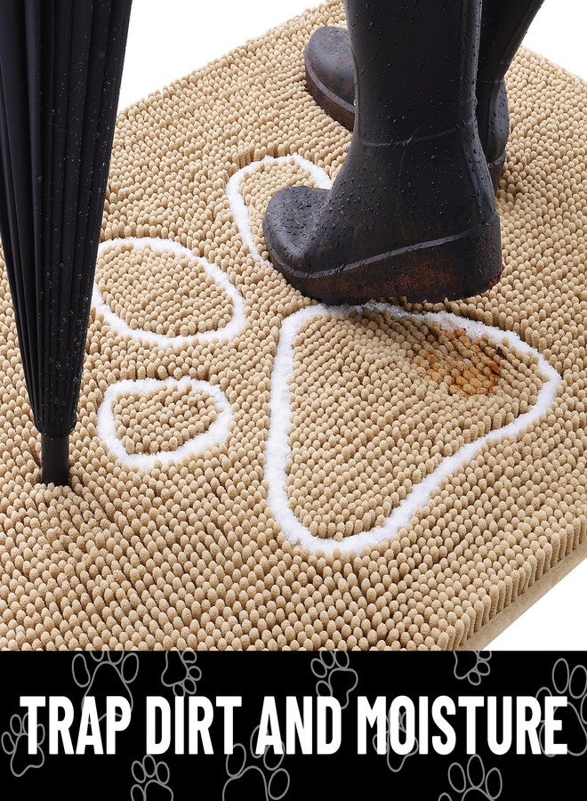 smiry Dog Door Mat for Muddy Paws, Absorbent Dirt Trapper Non-Slip Washable Mat, Quick Dry Microfiber, Mud Mat for Dogs, Entry Indoor Door Mat for Inside Floor (36x24 Inches, Beige) - Image 2