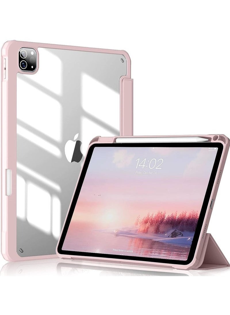 LCYLJGY - Case Cover For Apple iPad Pro 11 inch (2022/2021/2020/2018) Generation with Pencil Holder, [Support Apple Pencil Charging and Touch ID], Clear Transparent Case with Auto Wake/Sleep - Image 1