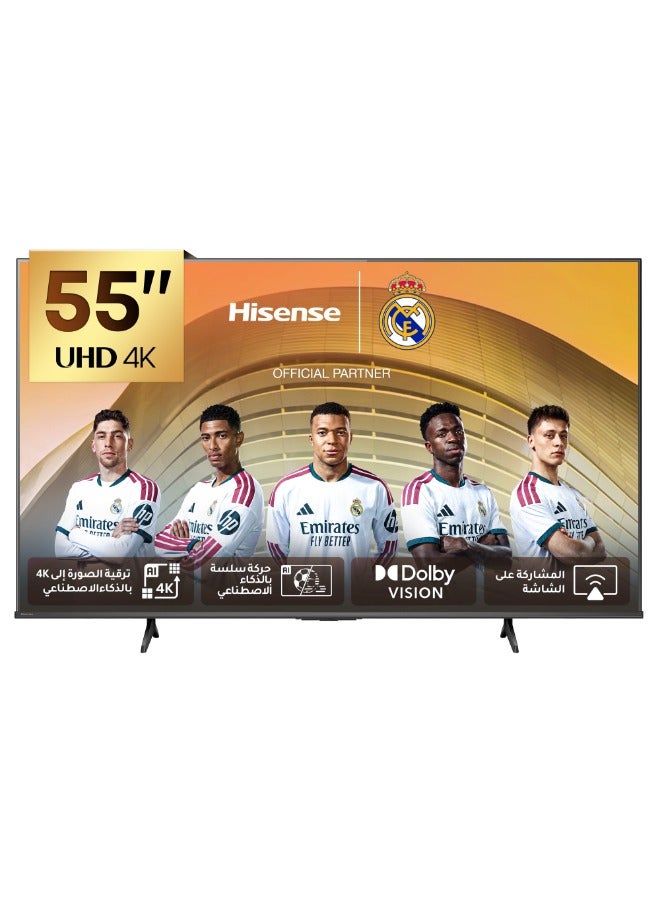 Hisense 55 inch Smart TV UHD 4K E6Q-Dolby Vision, AI 4K Upscaler, Gaming in Dolbys, Smooth Motion with MEMC, AI Sports Mode, Voice Control, Share to TV, Youtube, Netflix, Disney+, Shahid (2025 UAE Version) 55E6Q Black - Image 1