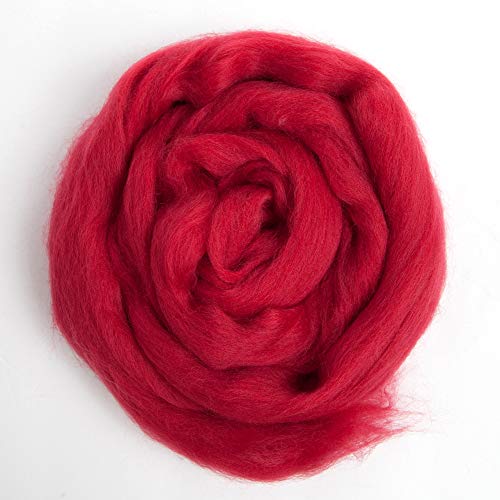 Desert Breeze Distributing 100% Natural Merino Wool Roving - Premium Combed Top Merino Roving Wool - Tapestry, Spinning, Wet Felting & Needle Felting Supplies - 21.5 Micron - 1 oz, Color Cinnabar - Image 3