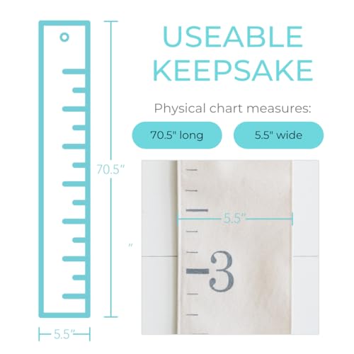 White Loft Canvas Growth Chart Ruler Fabric Natural Color Big Brother Big Sister Gift Children Height Chart Measure Childs Growth Kids Room Decor Nursery Wall Ruler and Pen - Image 2