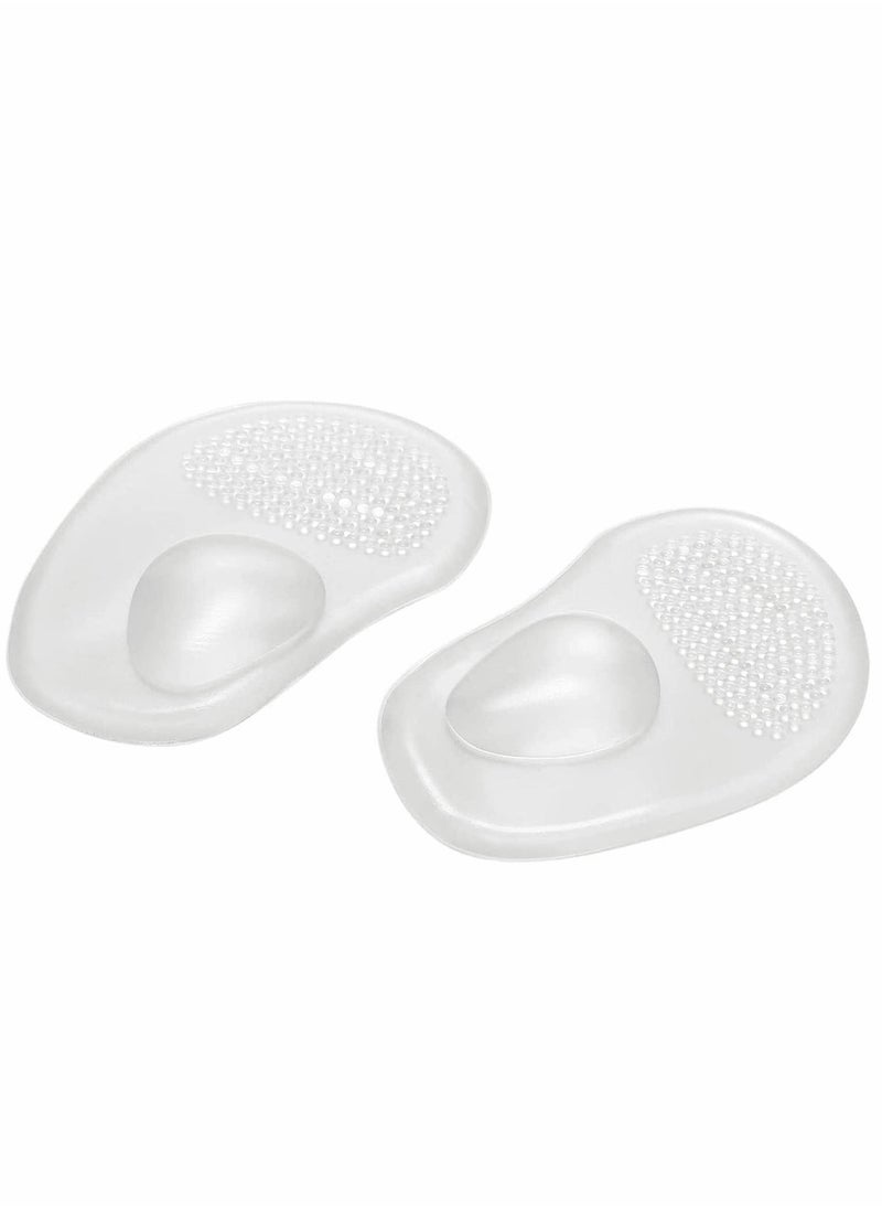 3 Pairs Forefoot Insole Silicone Transparent Drop-Shaped Feet Cushion Inserts Grips Shoe Pads for Women Loose Shoes and High Heels Anti-Slip Reusable