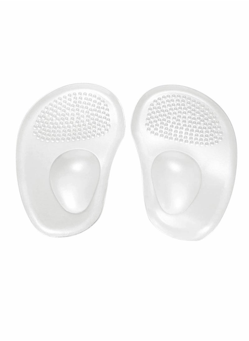 3 Pairs Forefoot Insole Silicone Transparent Drop-Shaped Feet Cushion Inserts Grips Shoe Pads for Women Loose Shoes and High Heels Anti-Slip Reusable