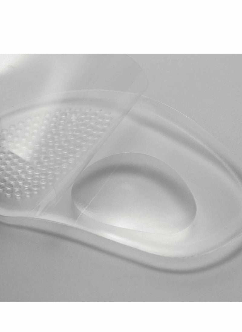 3 Pairs Forefoot Insole Silicone Transparent Drop-Shaped Feet Cushion Inserts Grips Shoe Pads for Women Loose Shoes and High Heels Anti-Slip Reusable