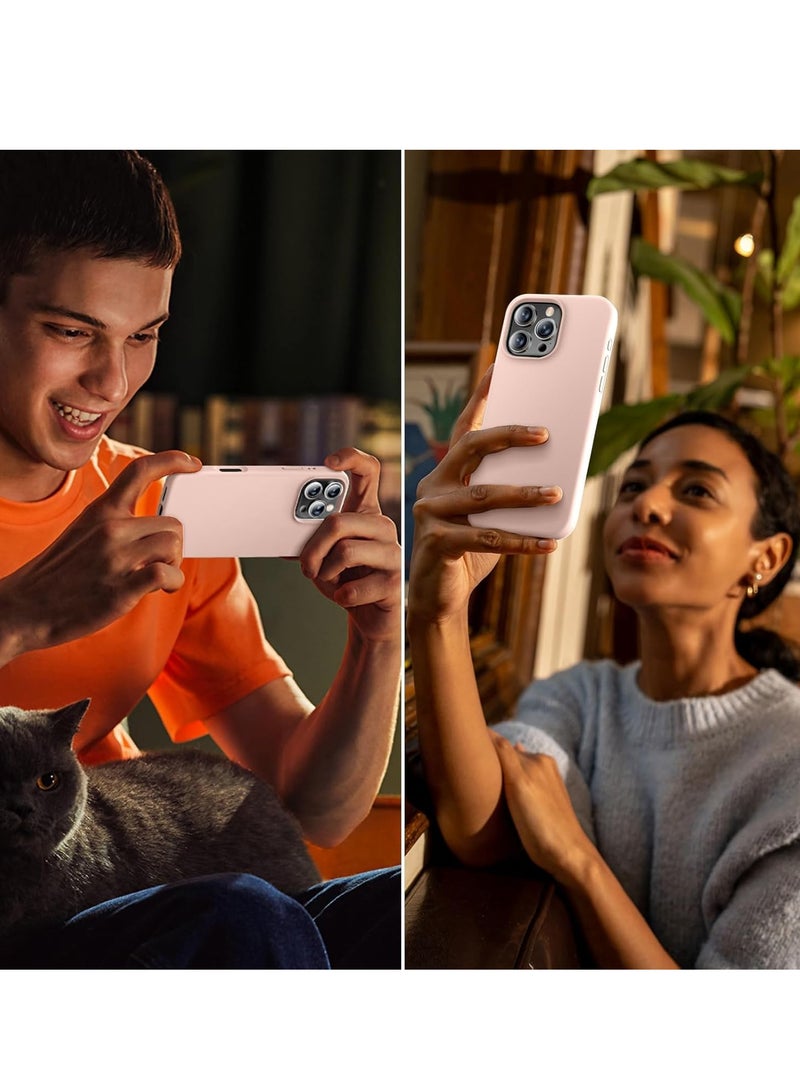 Premium Soft Silicone Case for iPhone 16 Pro Max - Silky Soft Touch Full-Body Protective Bumper in Sandy Pink - Image 4