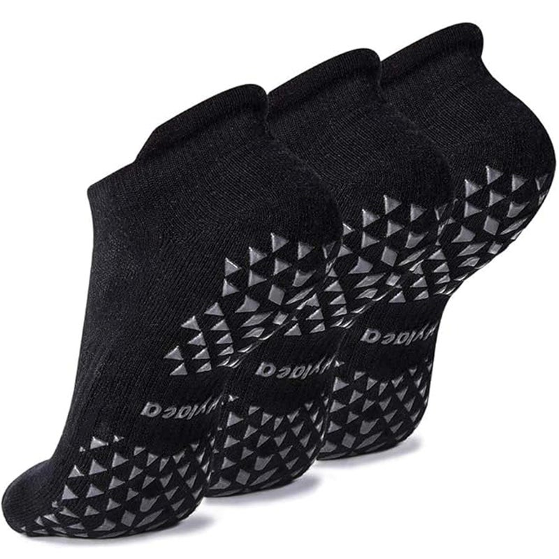 Hylaea No Slip Socks for Yoga Pilates Barre Hospital, Grip Slipper Socks for Pilates, Home, Kickboxing | No Slide, Multi Pack Large X-Large - Image 1