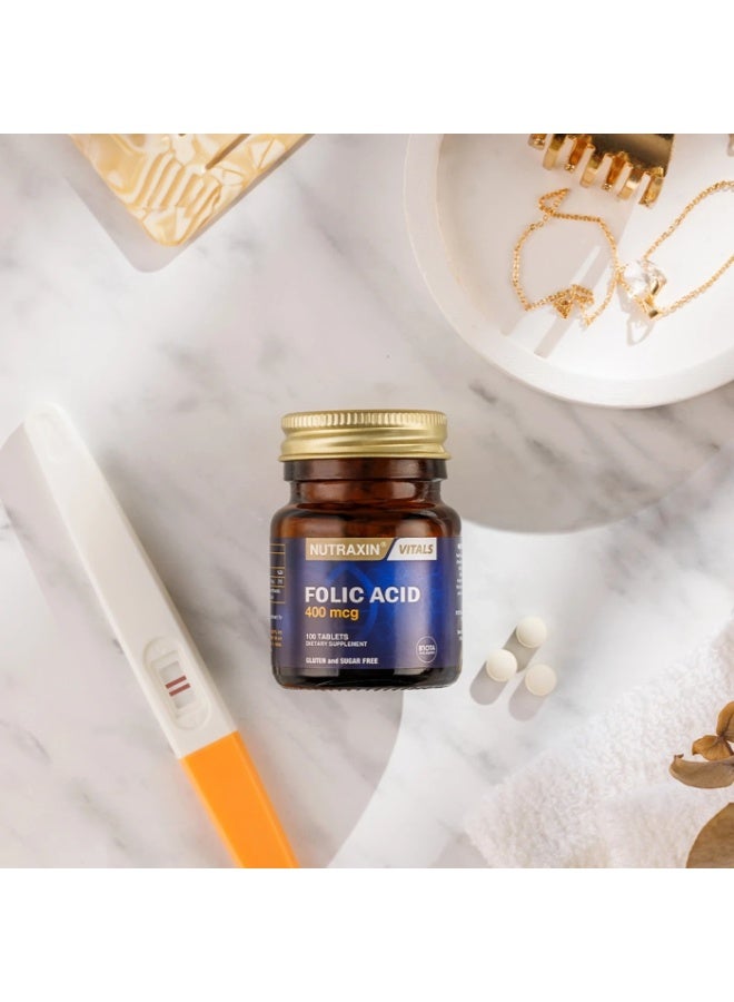 نوتركسين نوتراكسين فيتالز، حمض الفوليك ٤٠٠ ميكروغرام، عنصر غذائي أساسي للصحة والدعم، ١٠٠ قرص - Image 3