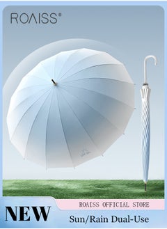 roaiss Unisex Multifunctional Fully Automatic Umbrella with Water Repellent Coating and UV Blocking Black Vinyl Coating 16 Rib Reinforced Umbrella Frame with Gradient Color Canopy  - Image 1