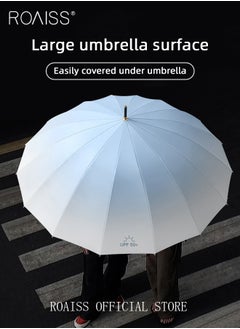 roaiss Unisex Multifunctional Fully Automatic Umbrella with Water Repellent Coating and UV Blocking Black Vinyl Coating 16 Rib Reinforced Umbrella Frame with Gradient Color Canopy  - Image 4