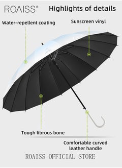 roaiss Unisex Multifunctional Fully Automatic Umbrella with Water Repellent Coating and UV Blocking Black Vinyl Coating 16 Rib Reinforced Umbrella Frame with Gradient Color Canopy  - Image 3