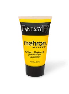 ميهرون كريم مكياج Mehron Makeup Fantasy FX | مكياج هالوين قائم على الماء | طلاء الوجه والجسم باللون الأصفر للبالغين 1 أونصة سائلة (30 مل) (أصفر)  - Image 1
