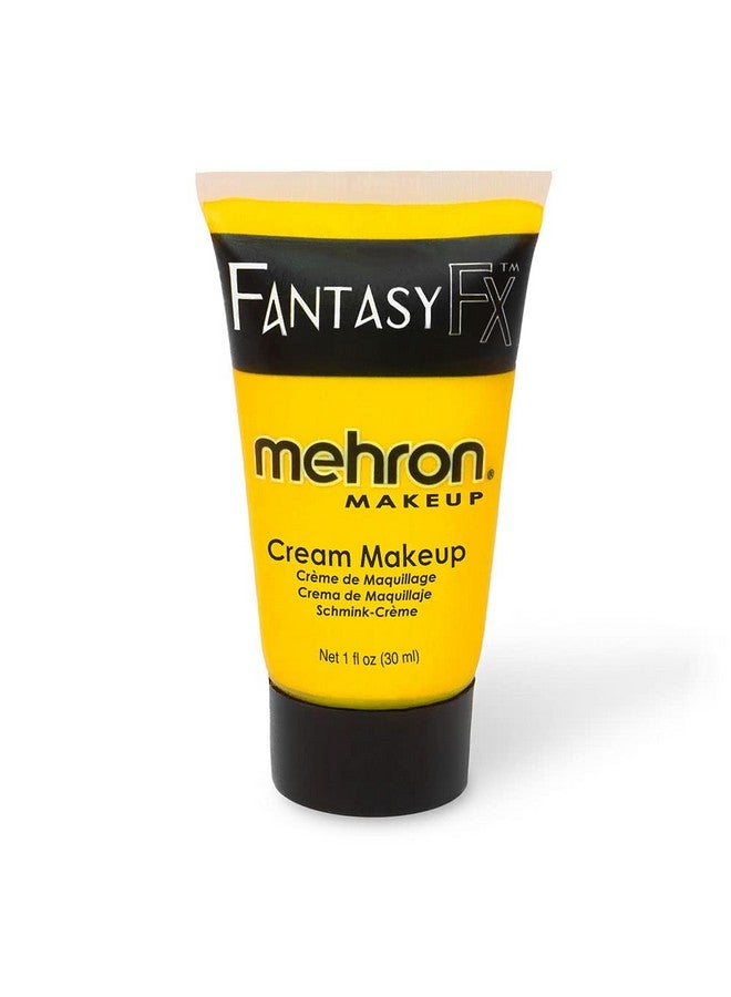 ميهرون كريم مكياج Mehron Makeup Fantasy FX | مكياج هالوين قائم على الماء | طلاء الوجه والجسم باللون الأصفر للبالغين 1 أونصة سائلة (30 مل) (أصفر) - Image 1
