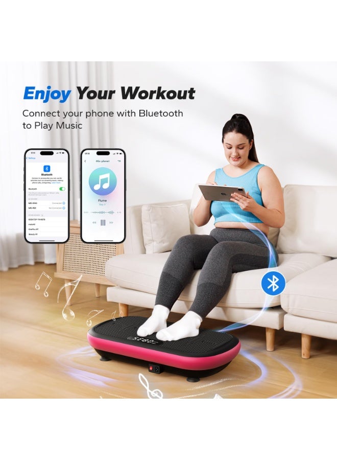 MERACH Vibration Plate Exercise Machine for Weight Loss, Body Vibration Plate with 200KG Capacity, Bluetooth & Silicone Pedal, Helps Stimulate Deep Fat, Supports Lymphatic Drainage and Weight Loss - Image 5