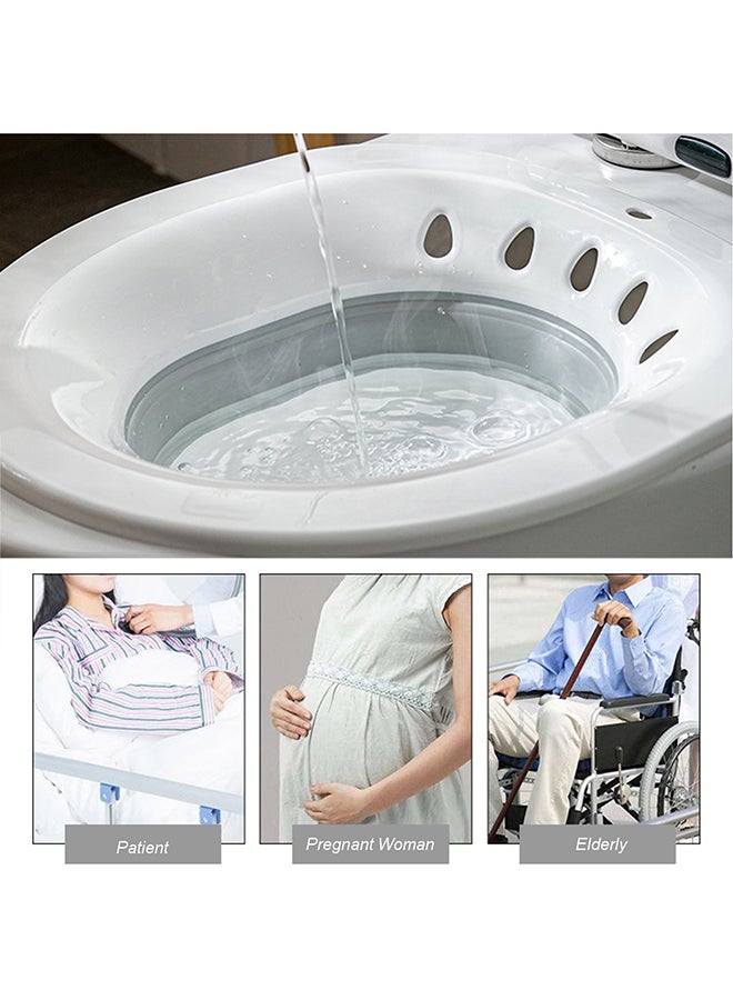 Collapsible Squat Free Toilet Basin White/Pink 39x5x36cm  - Image 3