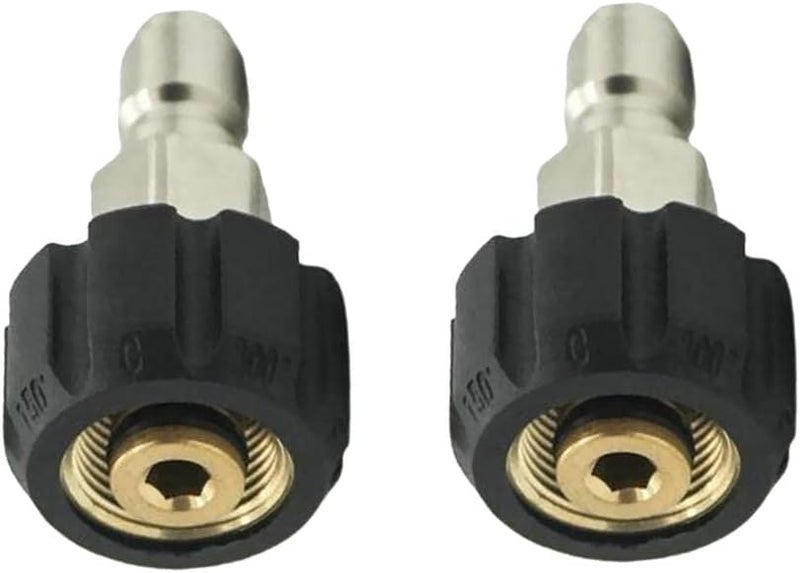klarako 2pc Pressure Washer Quick Release M22/14 Coupling 1/4 Male Probe Connector, Durable and Easy to use - Image 1