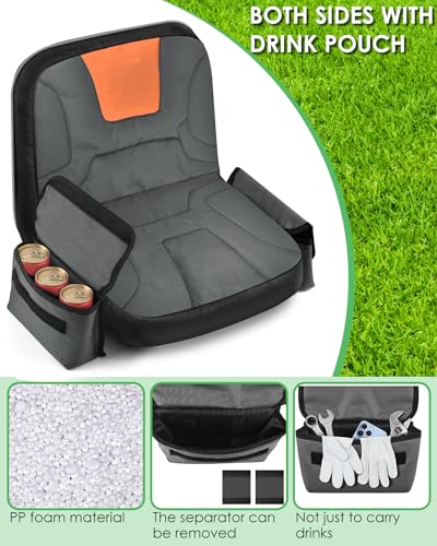 PACETAP Tractor Seat Cover with Drink Pouch, Heavy Duty 600D Oxford Waterproof Riding Lawn Mower Seat Cover Fits Kubota, for Cub Cadet, for Ford, for Mahindra, for Husqvarna (Medium) - Image 5