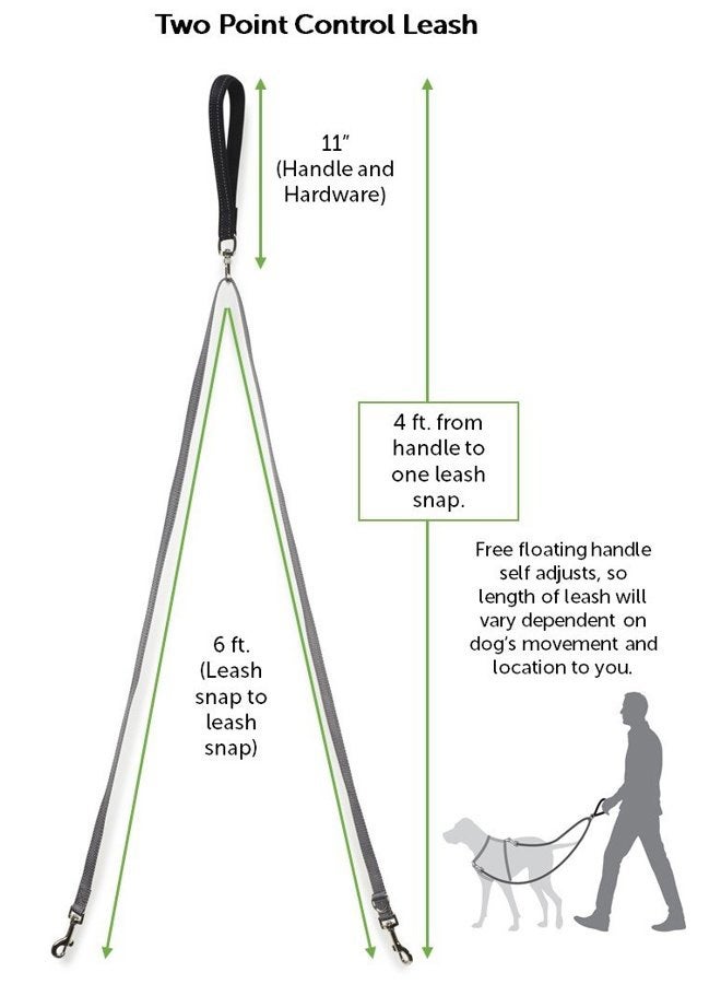 PetSafe Two Point Control Leash, Padded and Reflective Nylon Leash Converts to Single Leash, Works with 3in1 Harnesses, 3/4 in. Wide Leash - Image 4
