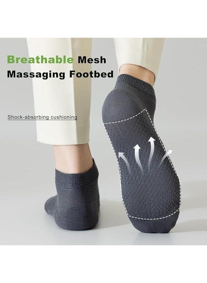 خاجول 5 أزواج من الجوارب القصيرة الرجالية المصنوعة من القطن الشبكي القابل للتنفس، خفيفة الوزن ومريحة لفصول الربيع والصيف والخريف - Image 4
