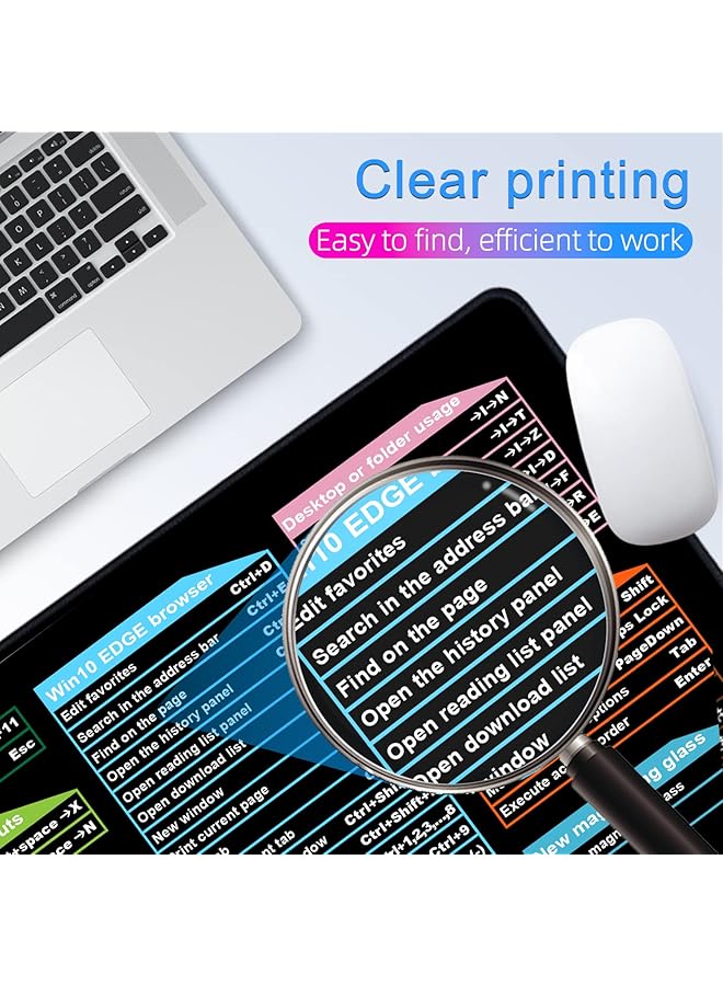 excovip Large Mouse Pad Xl Office Shortcut Mouse Pad Extended Computer Mouse Pad Desk Mat With Stitched Edges For Gamer Office Home 800X300Mm 9124 - Image 4