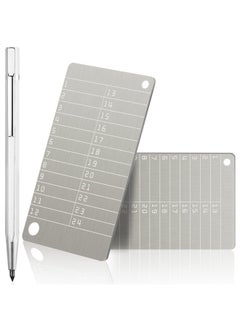 Hotop 2 Pieces Steel Crypto Wallets And 1 Piece Metal Plate Marking Pen, Cryptocurrency For Hardware Cold Wallet Backups Seed Storage Bitcoin Compatible With Bip39 (Metallic)  - Image 1