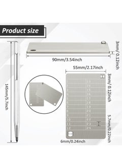 Hotop 2 Pieces Steel Crypto Wallets And 1 Piece Metal Plate Marking Pen, Cryptocurrency For Hardware Cold Wallet Backups Seed Storage Bitcoin Compatible With Bip39 (Metallic)  - Image 2