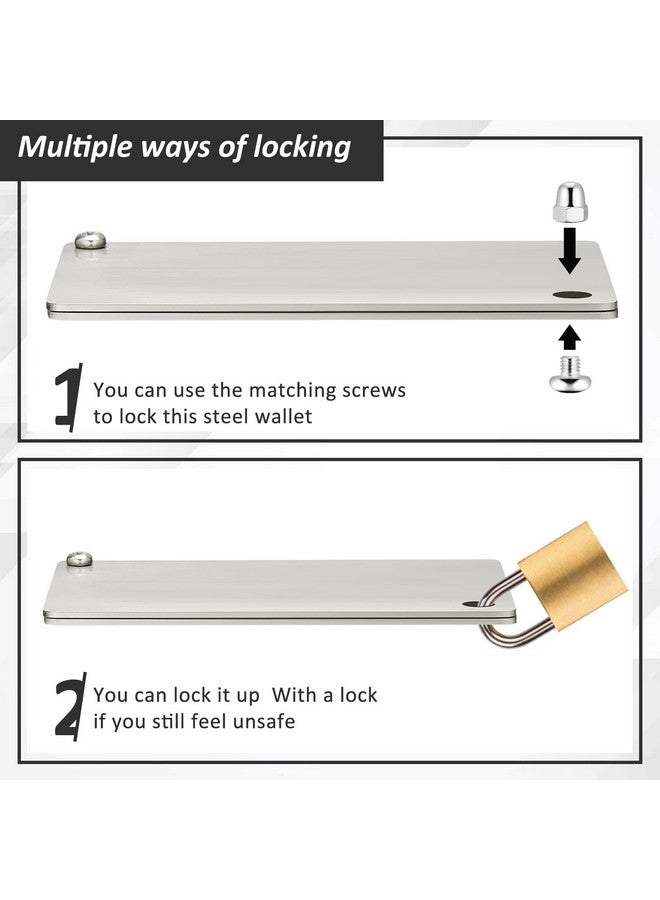 Hotop 2 Pieces Steel Crypto Wallets And 1 Piece Metal Plate Marking Pen, Cryptocurrency For Hardware Cold Wallet Backups Seed Storage Bitcoin Compatible With Bip39 (Metallic)  - Image 5