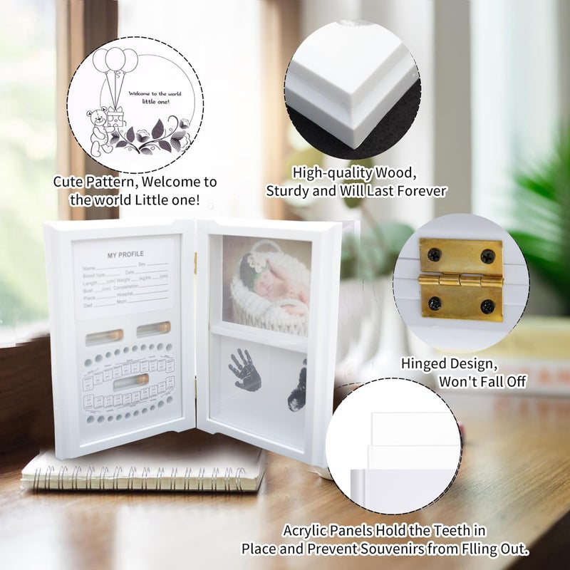 Home-Cloud HomeCloud 1st Birthday Gifts Photo Frames,Newborn My First Year Photo Frame Baby Girls Boys Birthday Decoration Album Baby Shower Keepsake Photo Frame First Birthday - Image 2