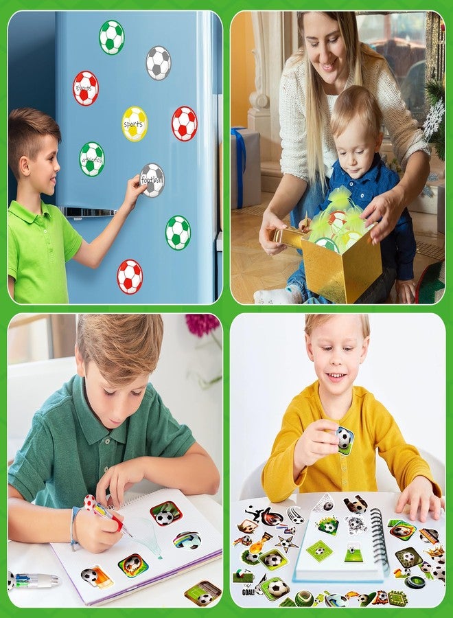 CY2SIDE Soccer Stationery Party Gift - 12 Pack Christmas Prizes with Soccer 4-in-1 Ballpoint Pen Sticky Note Sticker and Organza for boy, Summer sport Party Favor Goodie Bag Fillers for School Rewards - Image 5