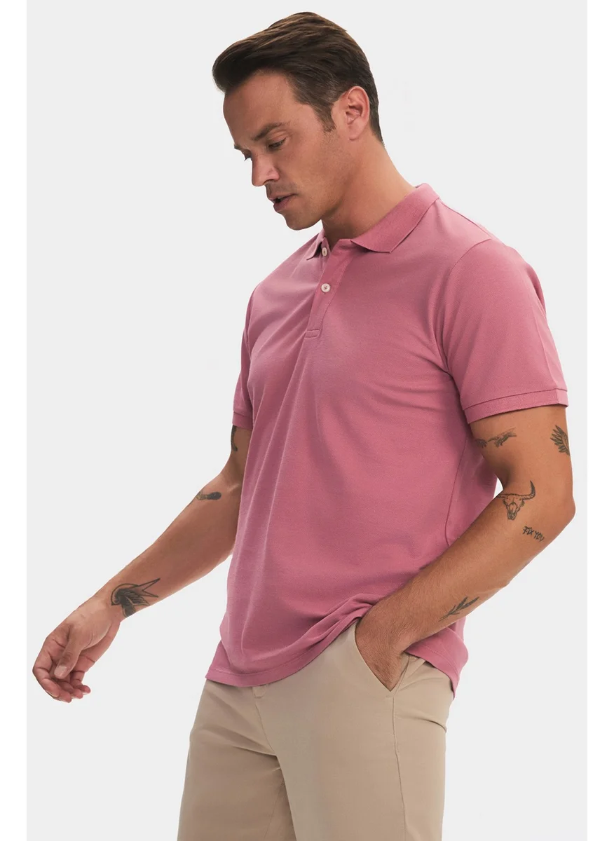 JUNE Men's Regular Fit 100% Cotton Polo Neck T-Shirt