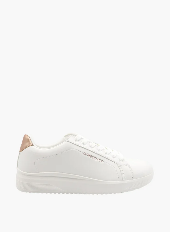 لامبرجاك Women's Logo Print Lace-Up Sneakers
