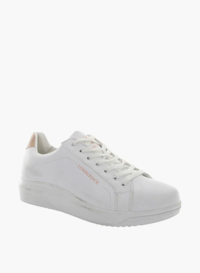 لامبرجاك Women's Logo Print Lace-Up Sneakers