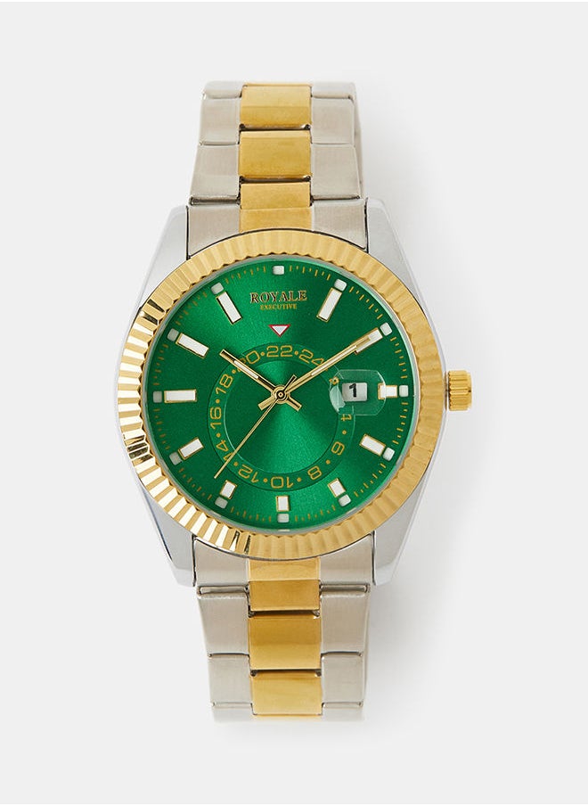 Royale - Mega Round Shape Analog Wrist Watch RE199/10 - 40mm - Dual Tone - Image 1