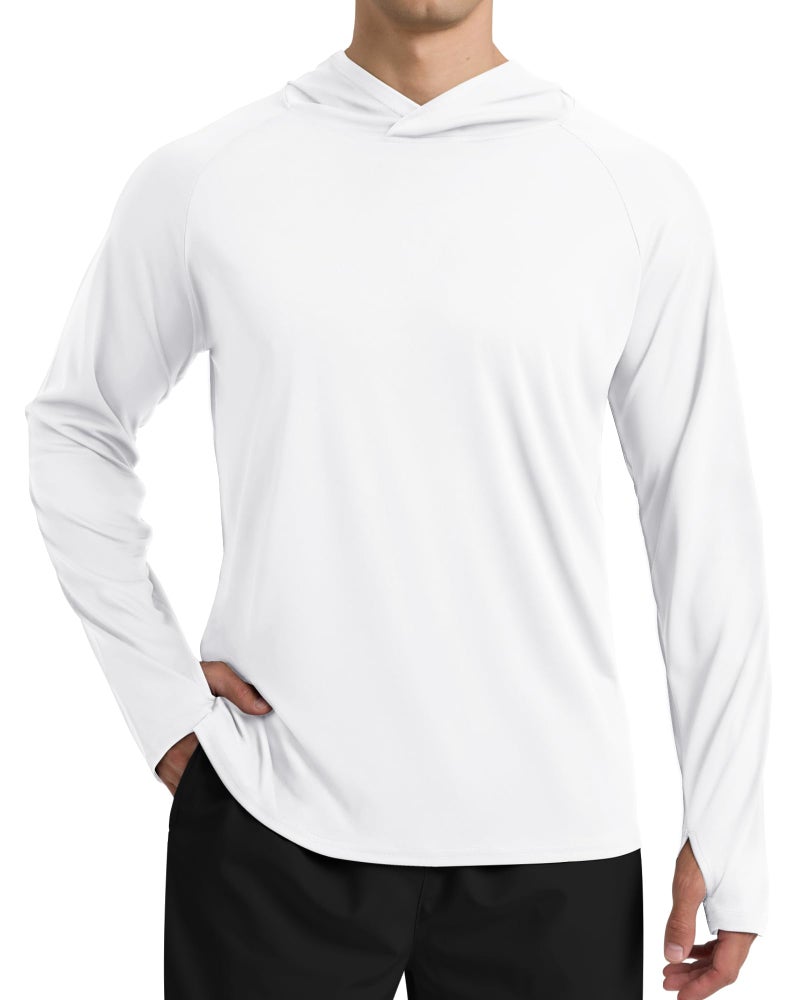 BOOJO UPF 50+ Fishing Shirts for Men - Long Sleeve UV Sun Protection Hoodie Lightweight Rash Guard for Hiking Running Athletic - Image 1