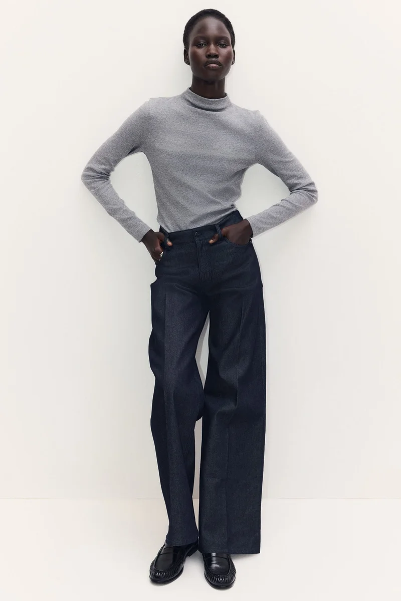 اتش اند ام بلوزة بقبة عالية