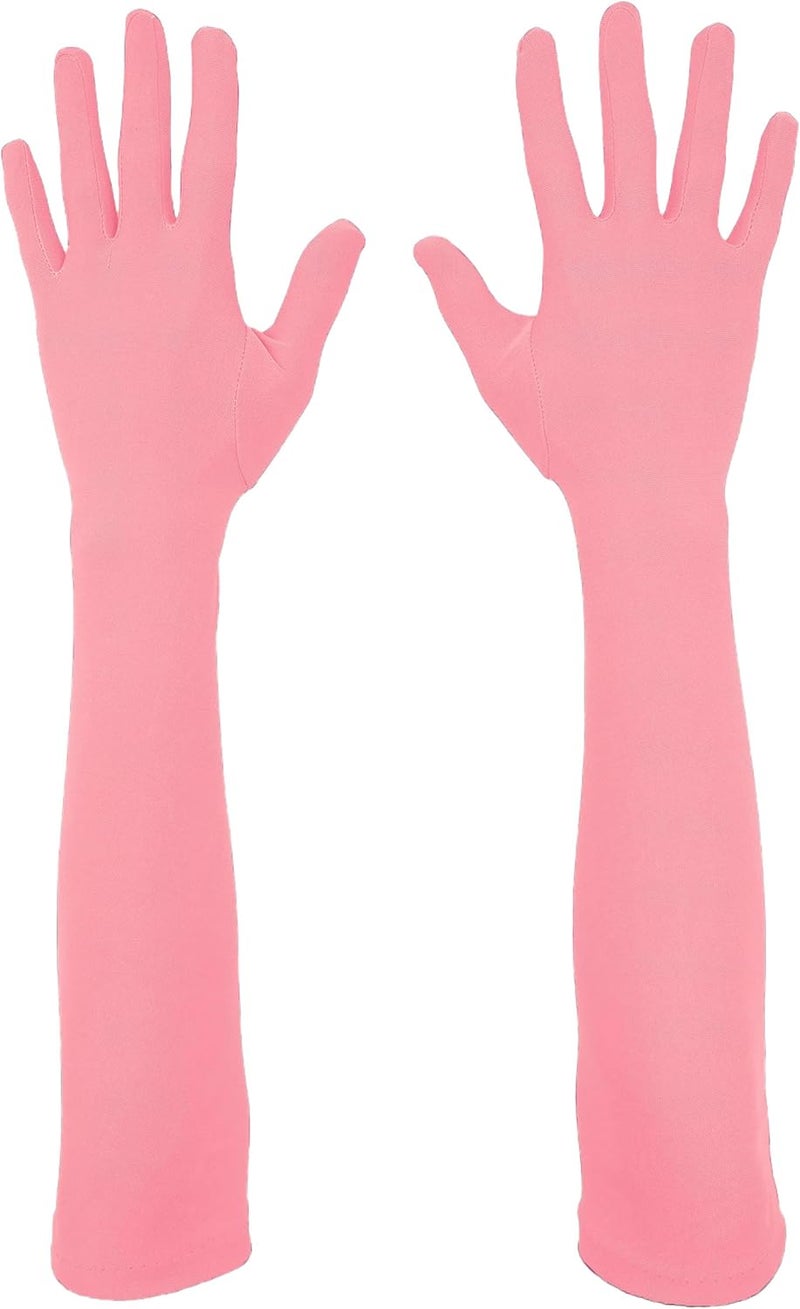VSVO Unisex 17.7" Elbow Length Spandex Stretchy Costume Gloves Opera Party Bridal Dance Gloves - Image 1