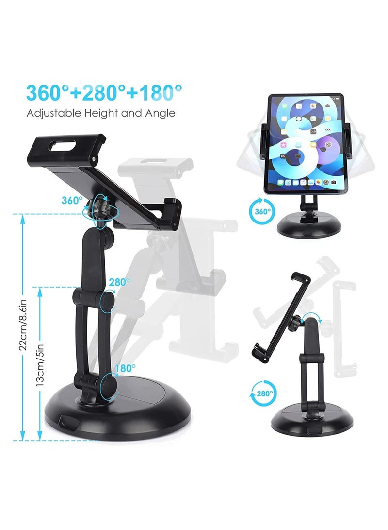 ELTRAZONE Tablet Holder Stand, Angle Height Adjustable Phone and Tablet Stand for Desk with Speaker, Thick Case Friendly iPad Holder Stand Compatible with (5"-11") - Image 3